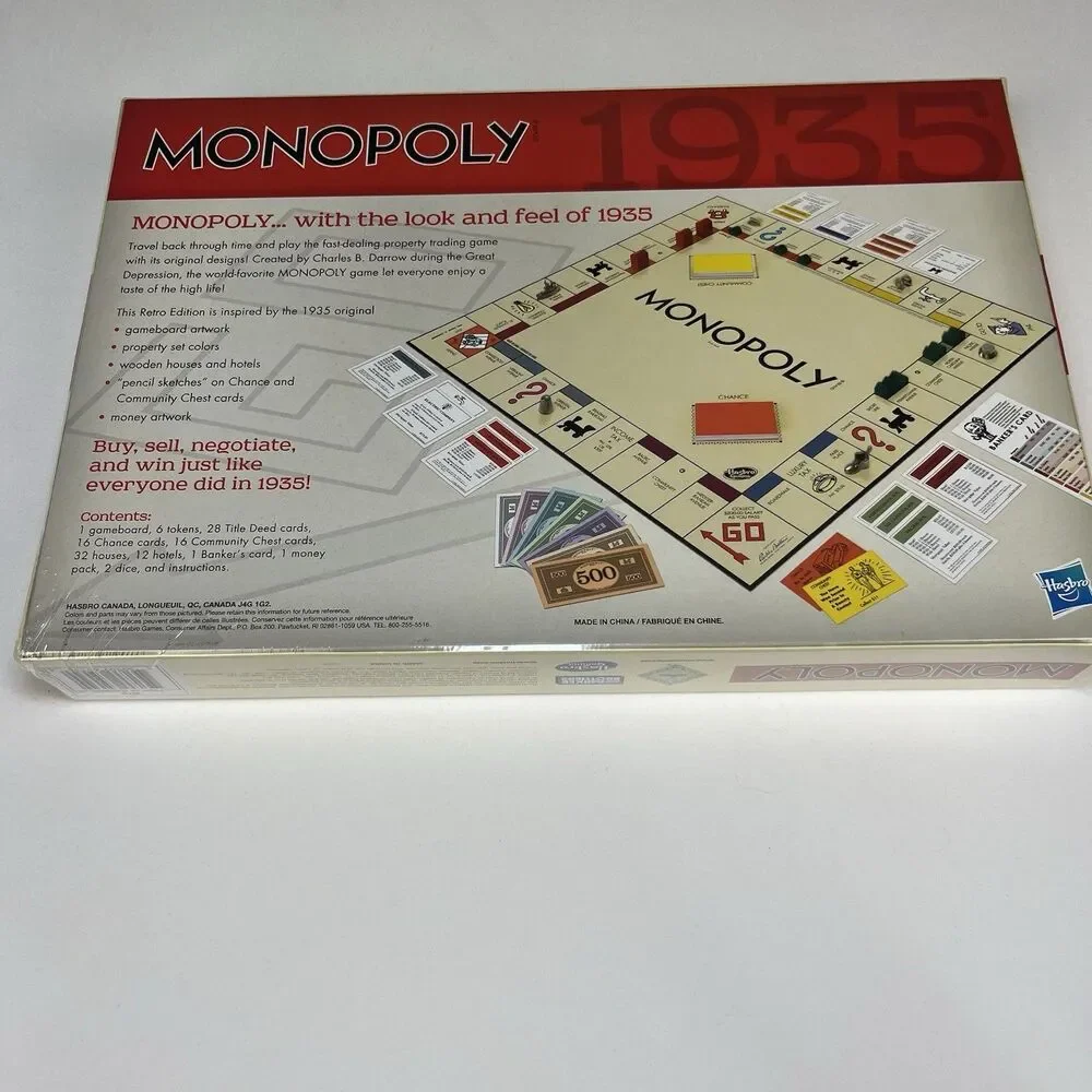 Hasbro Monopoly Retro Series 1935 Edition Board Game NEW Sealed Vintage Style